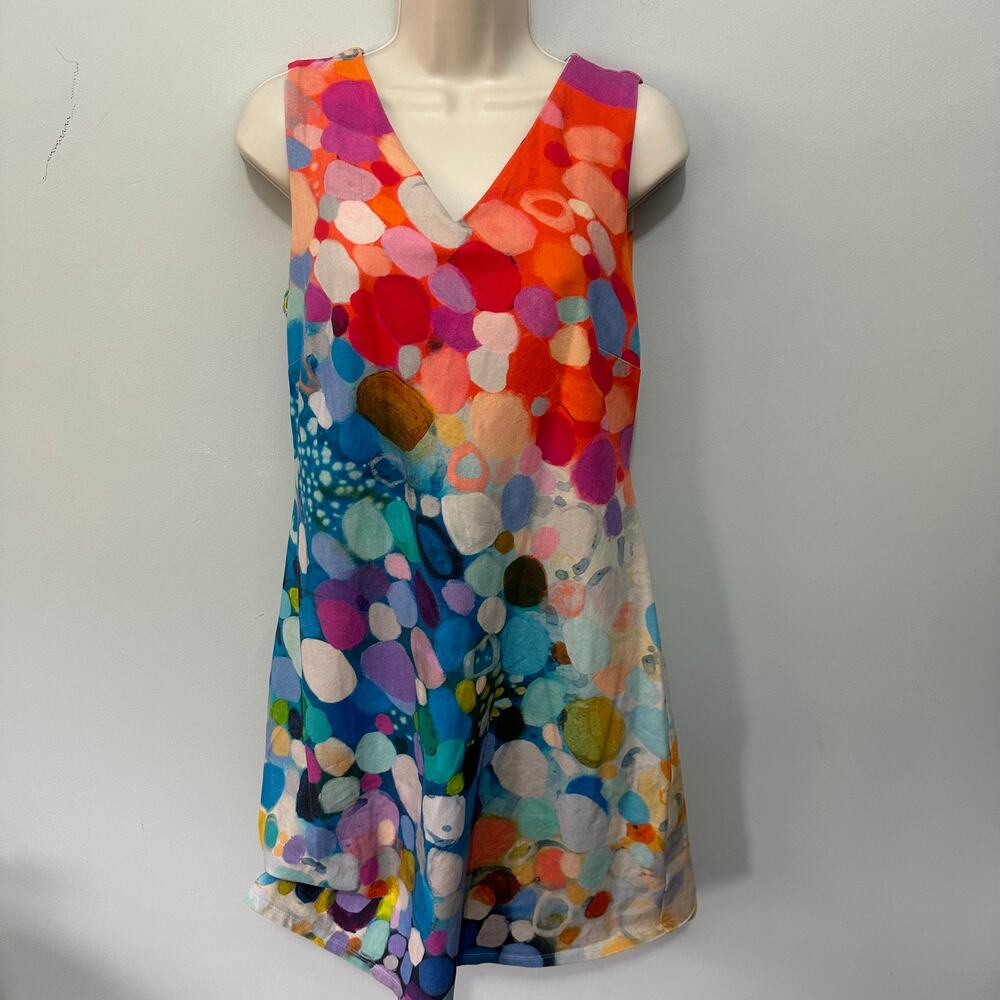 Claire Dejardins Dress Medium Colorful Abstract Mini Shift Artsy Avant Garde
